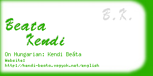 beata kendi business card