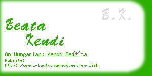 beata kendi business card